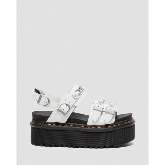 Dr. Martens Voss II Chain Platform Sandals - 10 - White - Picture 1 of 8
